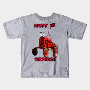 Happy 1st birthday tractor design Kids T-Shirt